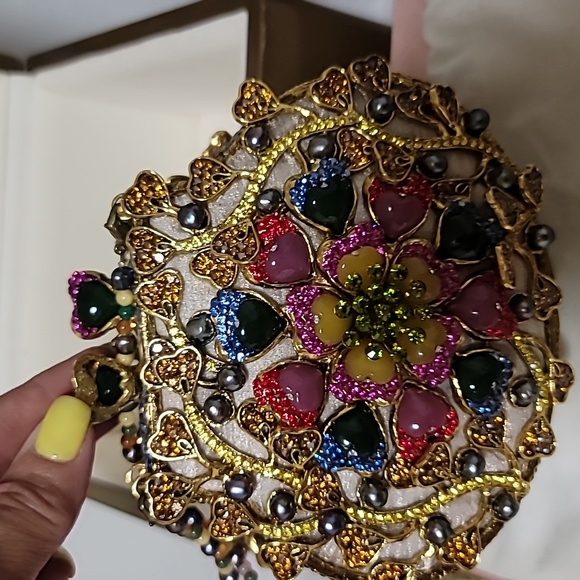 EDIDI 💯 AUTHENTHIC VINTAGE EVENING BAG MULTI COLOR CRYSTALS PRE-OWNED NWT - Picture 12 of 16